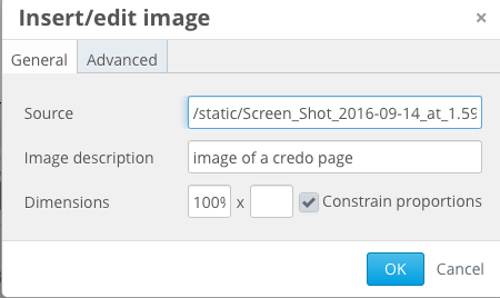 image of the image settings box
